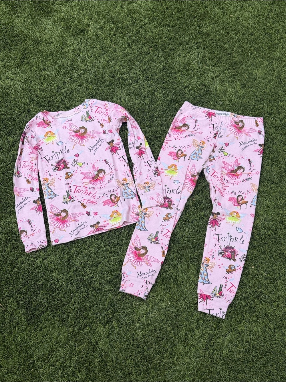 Books to Bed Girls' Pink Fairy Twinkle Long-Sleeve Pajama Set